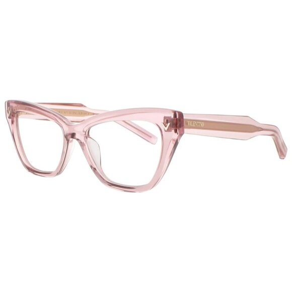 NWT VALENTINO EYEGLASSES CAT EYE WOMEN PINK EYEWEAR - Picture 1 of 4